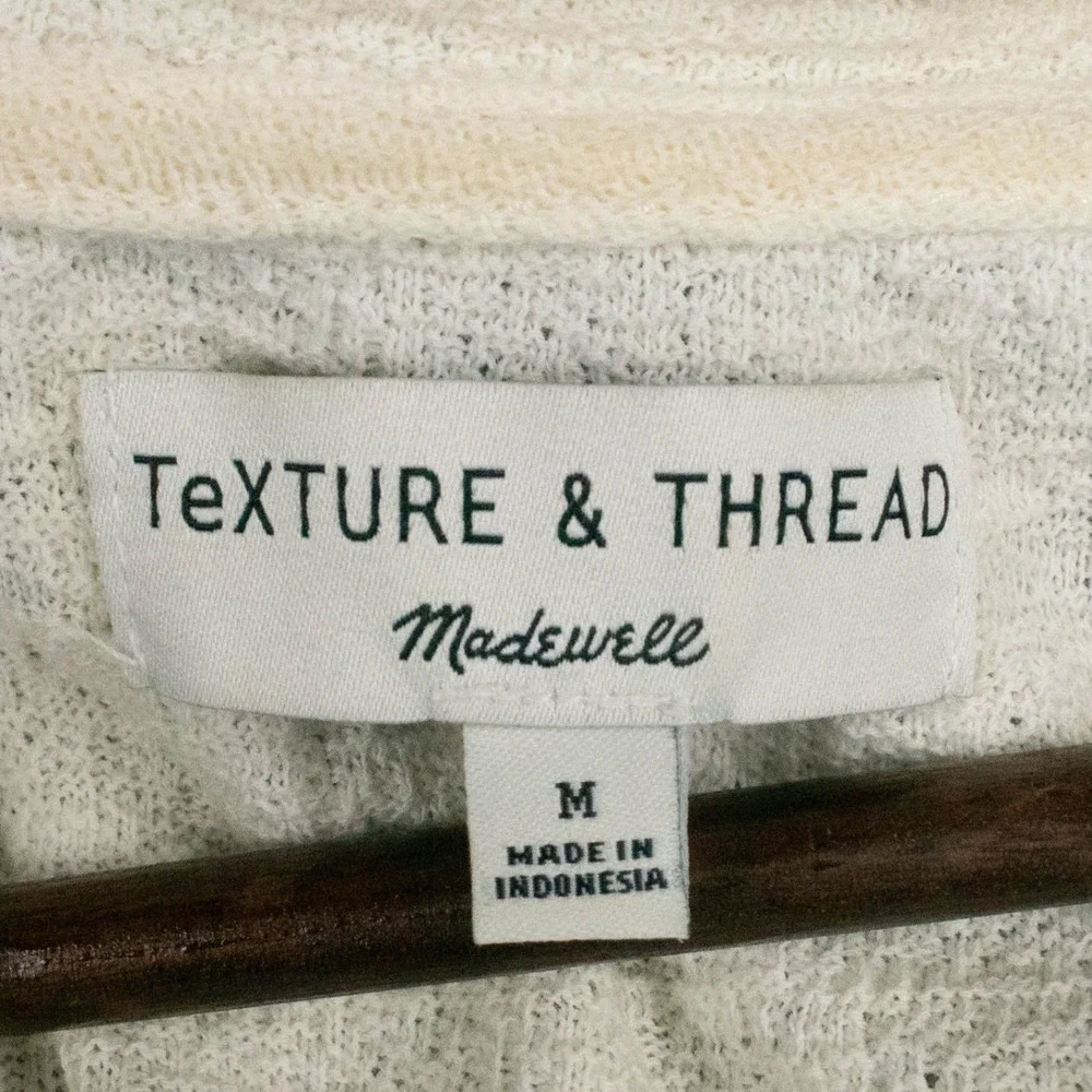 Madewell‎ Womens M Texture & Thread Tie-Front Top 100% Cotton Boho Minimalist - Picture 4 of 8